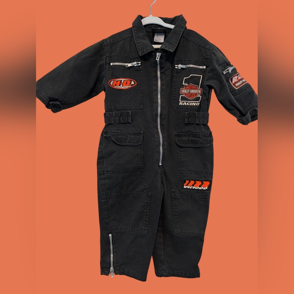 Harley-Davidson Kids Black Racing Jumpsuit Coveralls